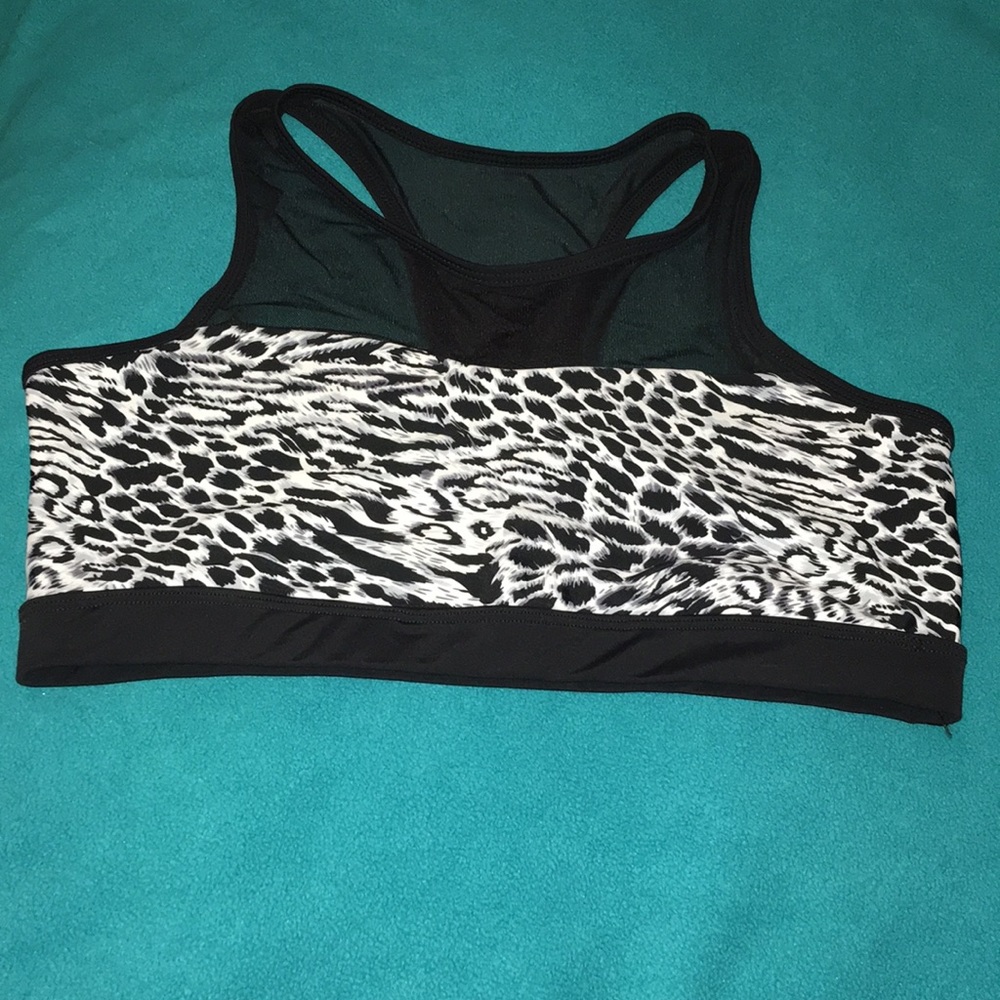 White Leopard and Mesh Dance Top
